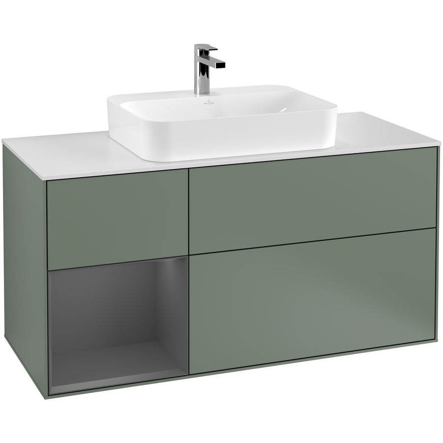 Wastafelonderkast Finion 1200x603x501mm Olive Matt Lacquer G411GKGM