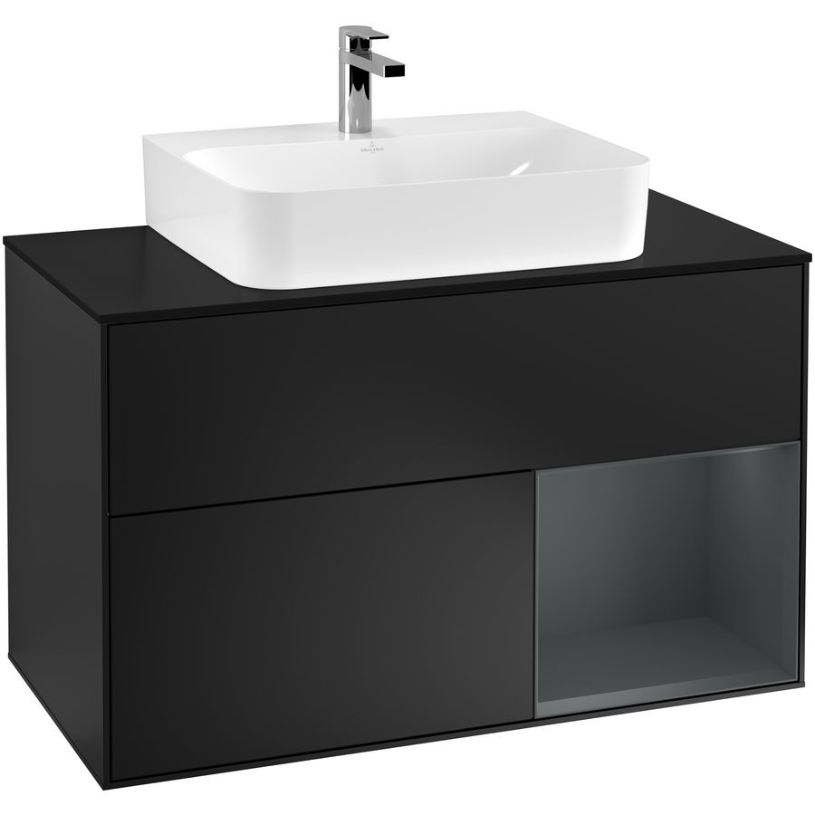 Wastafelonderkast Finion 1000x603x501mm Black Matt Lacquer G122HGPD