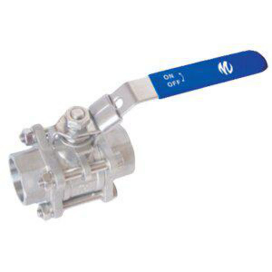 Kogelkraan X3777S Driedelig DN50 40B + Lassok Socketwelding