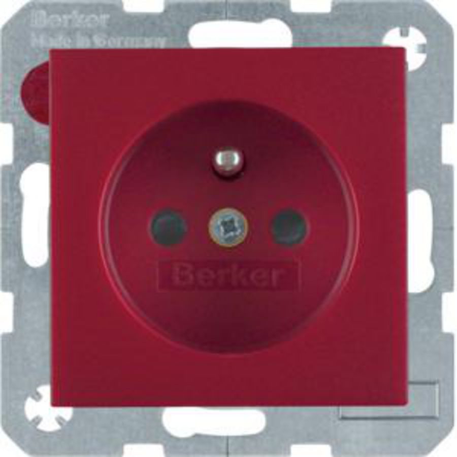 Wandcontactdoos penaarde schroef berker S.1/B.3/B.7 rood mat