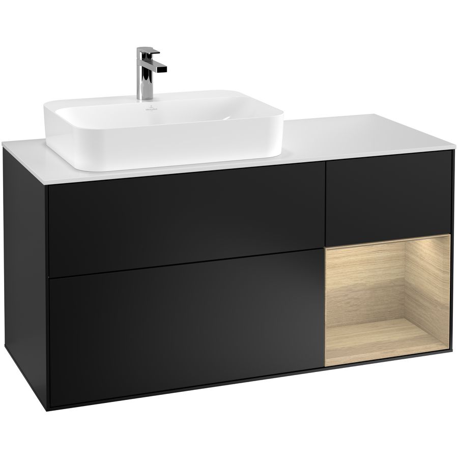 Wastafelonderkast Finion 1200x603x501mm Black Matt Lacquer G401PCPD