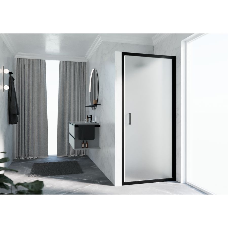 Draaideur Zephyros 2.0 96 verst.96-102cm satin glas zwart