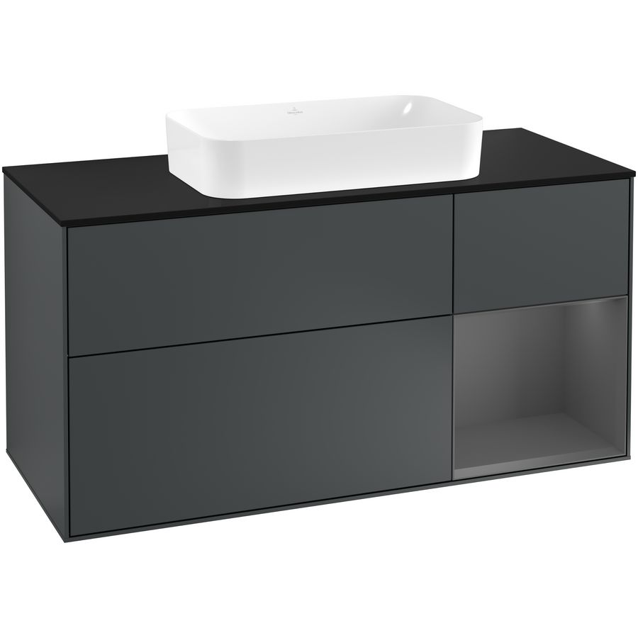 Wastafelonderkast Finion 1200x603x501mm Mid.Blue Matt Lacquer G302GKHG