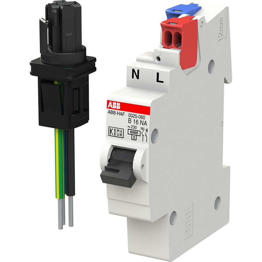 Uitbreidingsset Wago RD connector met steekbare Flexomaat B-karakteristiek 16A