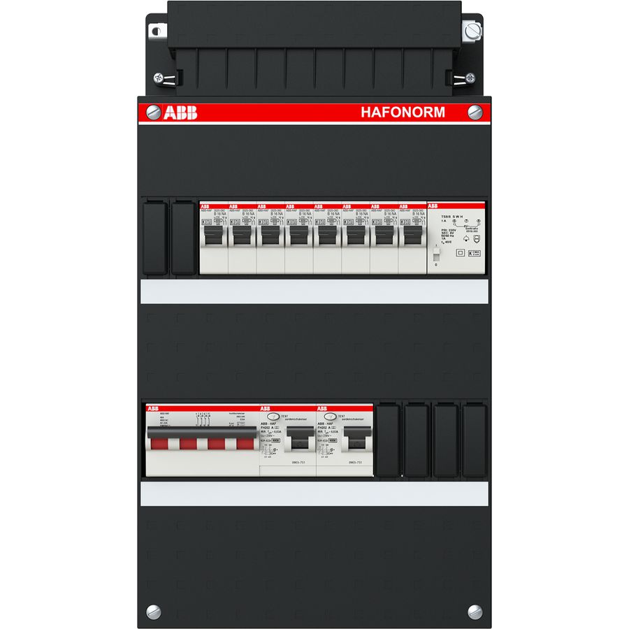 Installatiekast 8x achter 2x 30mA + T + HS 3-fasen