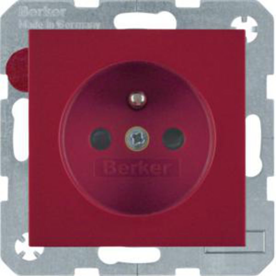 Wandcontactdoos penaarde steek berker S.1/B.3/B.7 rood glans