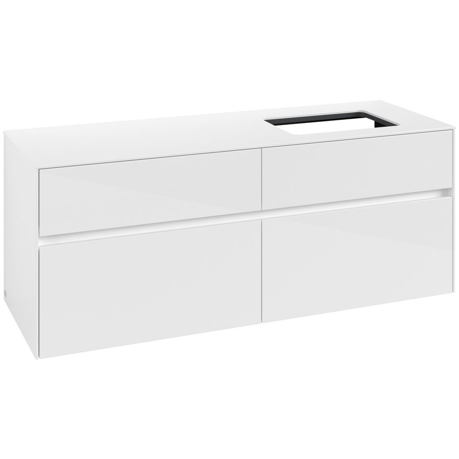 Wastafelonderkast Collaro 1400x548x500mm Glossy White C11800DH