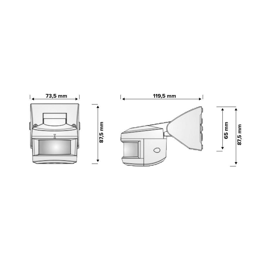 Bewegingsmelder opb. IP-55 1000W zwart PIR