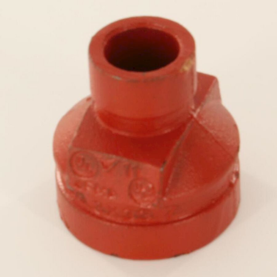 Verloopstuk conc. groef 50 oranje 2x1" / 60,3x33,7mm