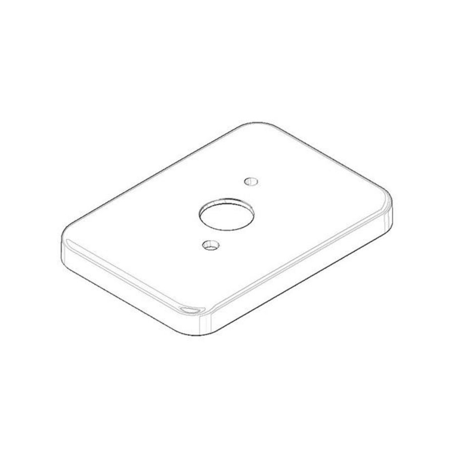Rozet v. wandaa. 55x78x8mm Platina gebors.