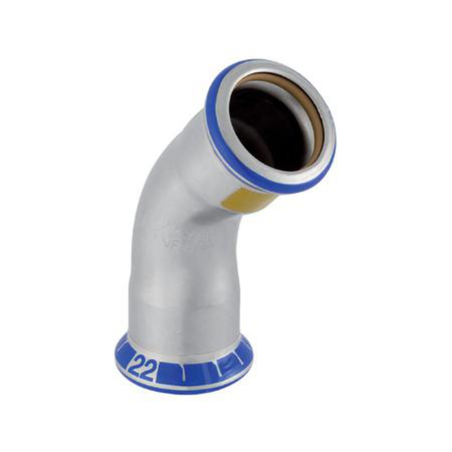 Bochtkoppeling 45° MAPRESS RVS GAS 35x35mm VVE=5