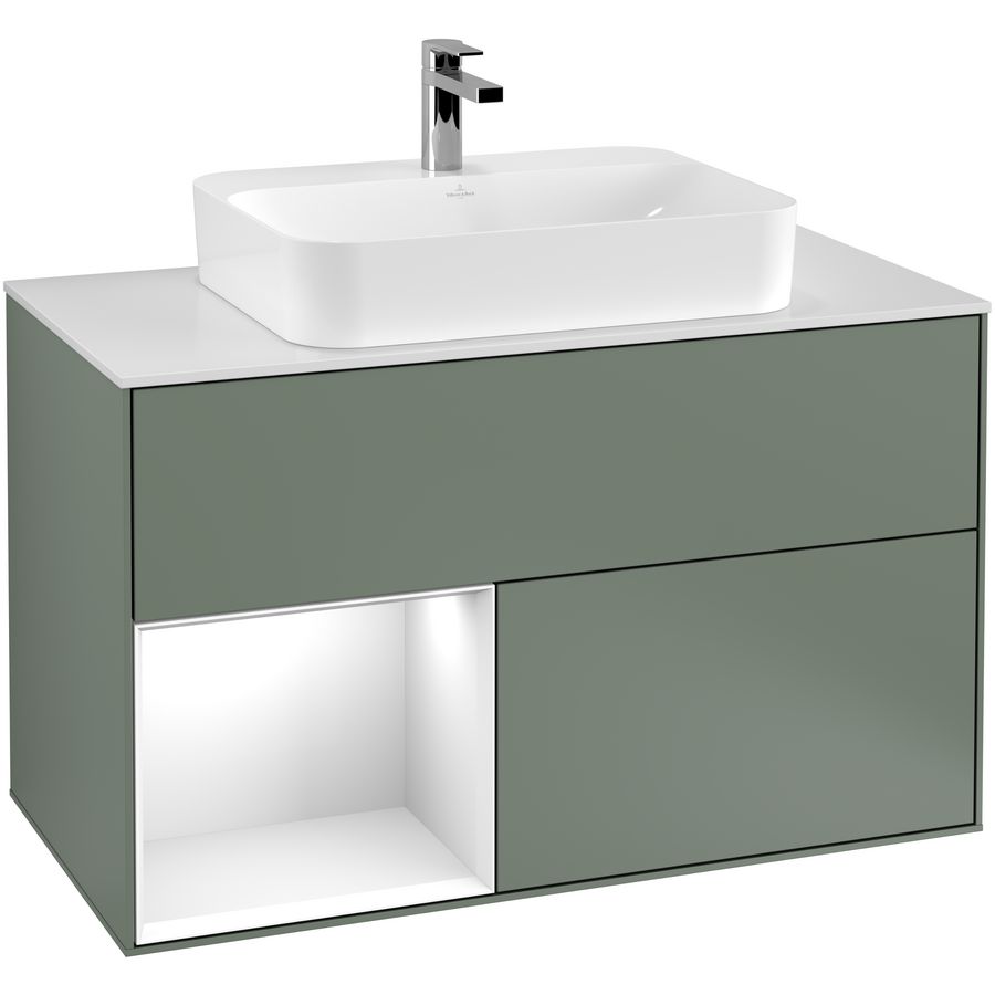 Wastafelonderkast Finion 1000x603x501mm Olive Matt Lacquer G361GFGM
