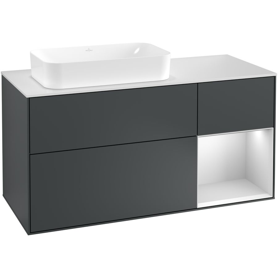 Wastafelonderkast Finion 1200x603x501mm Mid.Blue Matt Lacquer G281MTHG