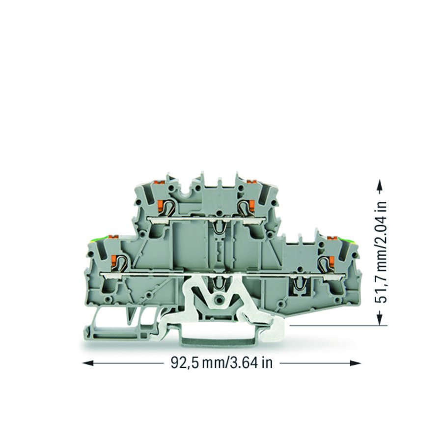 2-etageklem Met drukknop 2,5 mm² grijs VVE=50