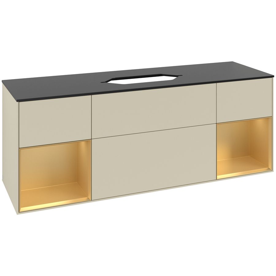 Wastafelonderkast Finion 1600x603x501mm S.Grey Matt Lacquer G742HFHJ