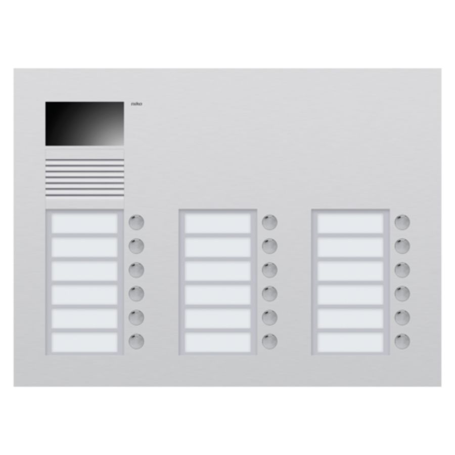 Inbouwbuitenpost met 18 bellen en kleurencamera