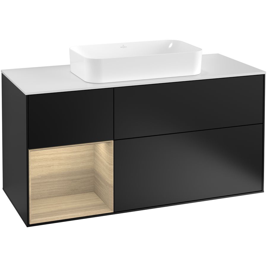 Wastafelonderkast Finion 1200x603x501mm Black Matt Lacquer G291PCPD