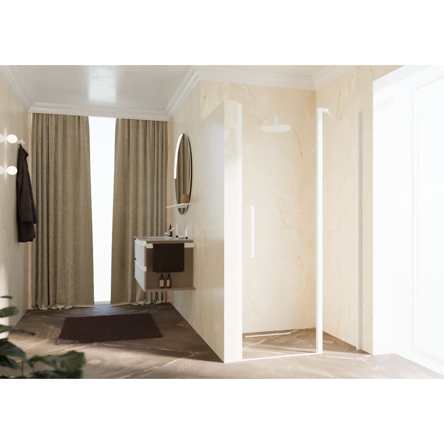 Douchedeur Young 2P 117 Ver.117-121Cm Helder Glas Wit Mat