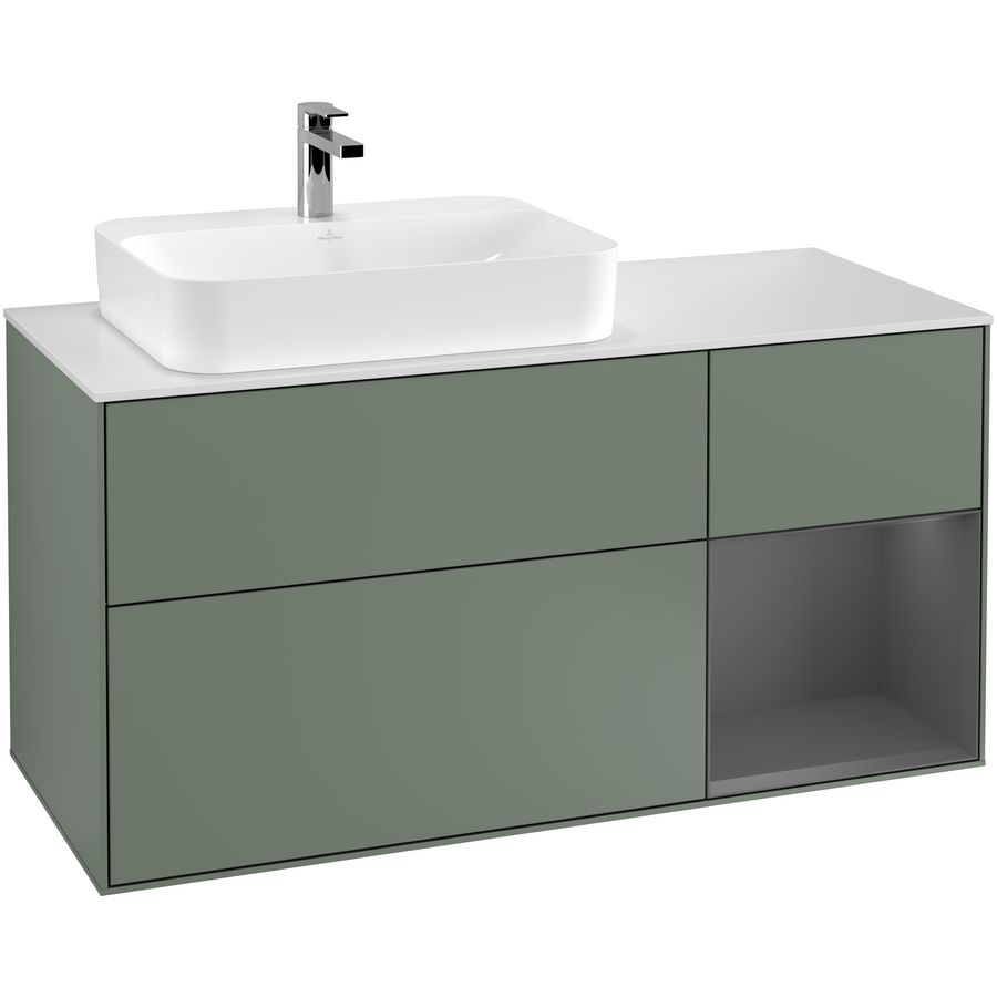 Wastafelonderkast Finion 1200x603x501mm Olive Matt Lacquer G401GKGM