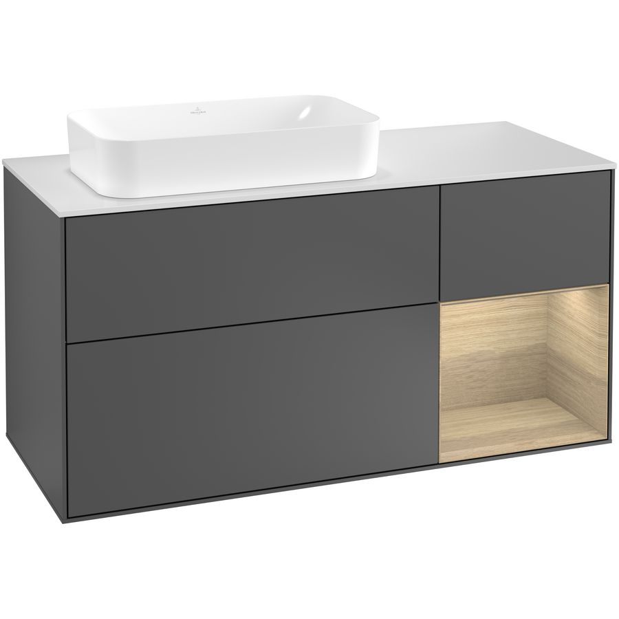 Wastafelonderkast Finion 1200x603x501mm Antr. Matt Lacquer G281PCGK