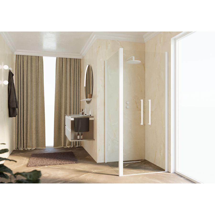 Douchedeur Young 2B 103 Ver.103-107Cm Helder Glas Wit Mat