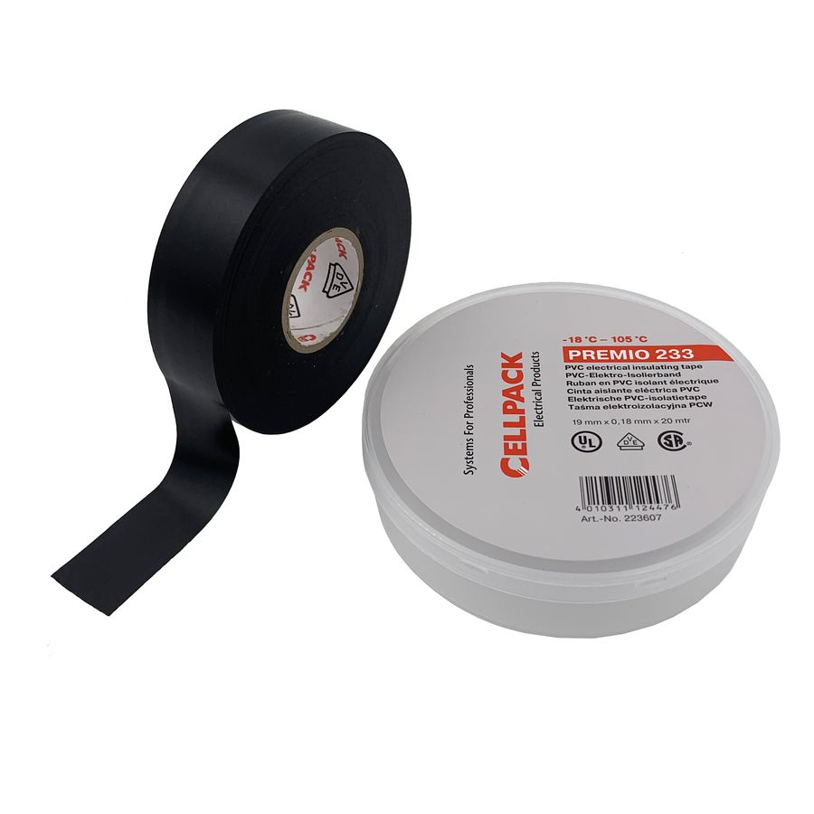 PVC Isolatietape type 233 19mmx20m/ zwart VVE=10
