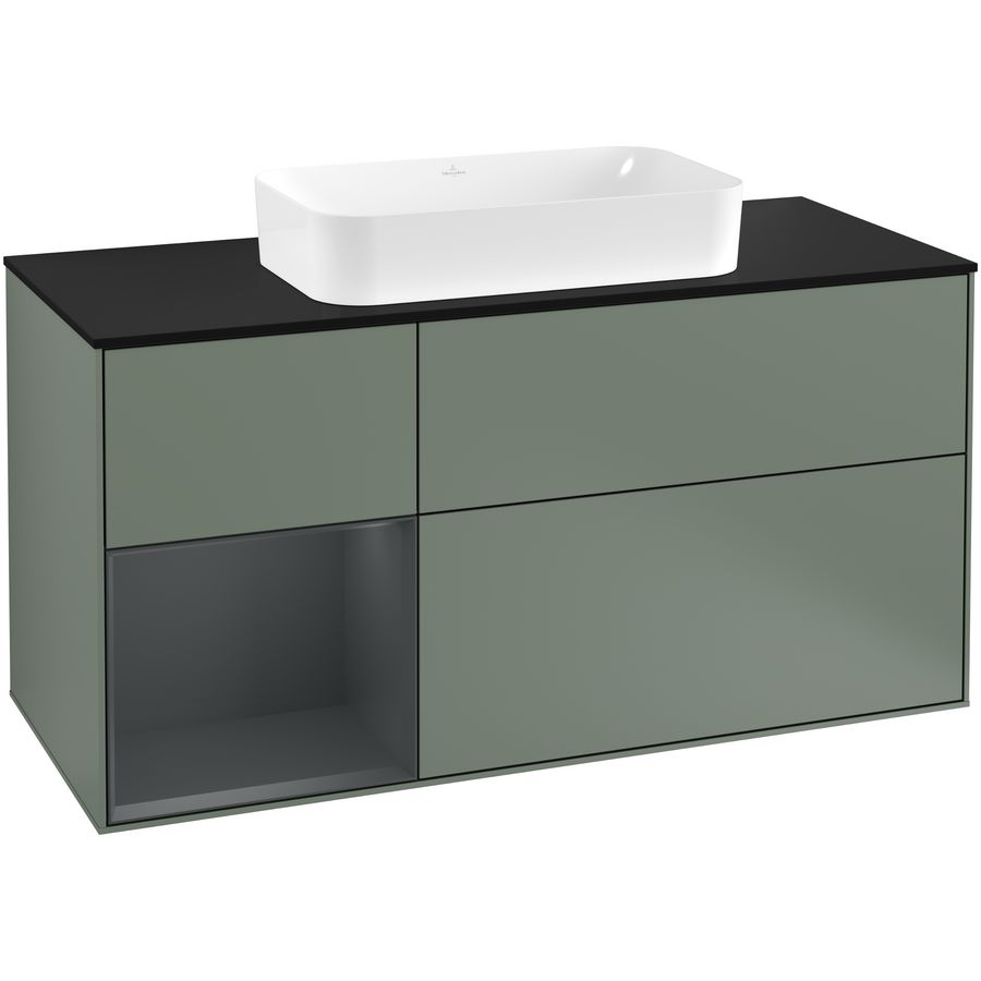 Wastafelonderkast Finion 1200x603x501mm Olive Matt Lacquer G292HGGM