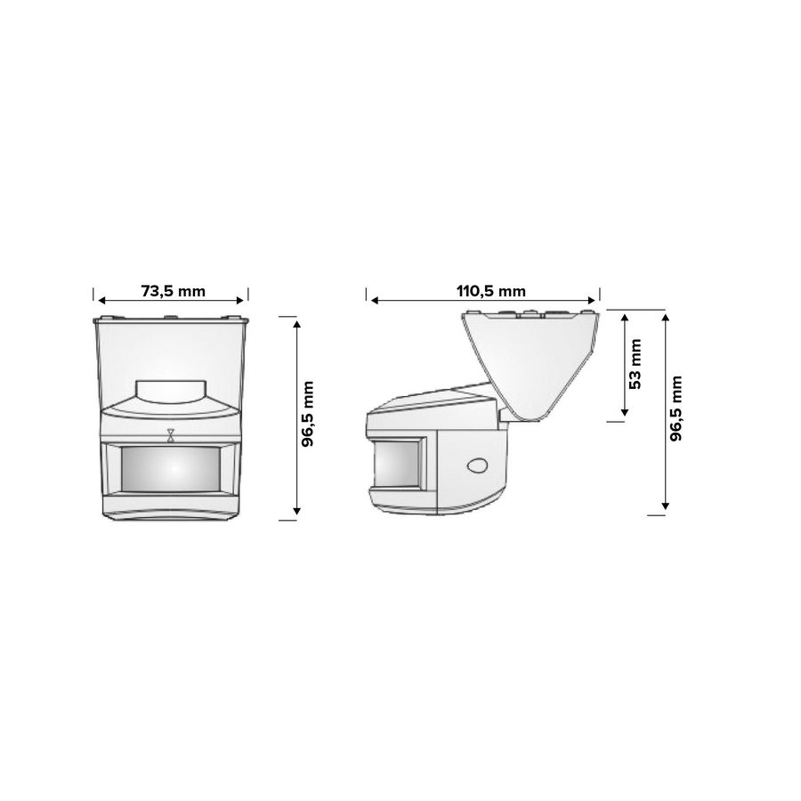 Bewegingsmelder opb. IP-55 1000W wit PIR