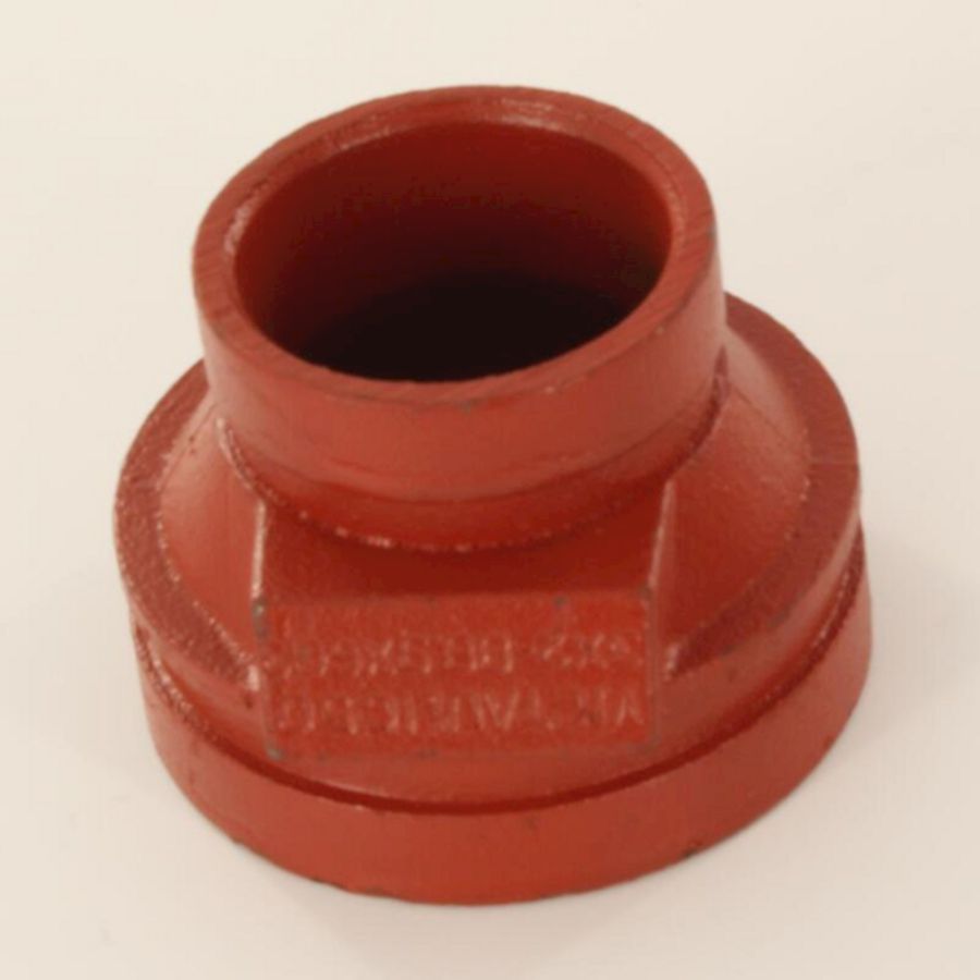 Verloopstuk conc. groef 50 oranje 3x2" / 88,9x60,3mm