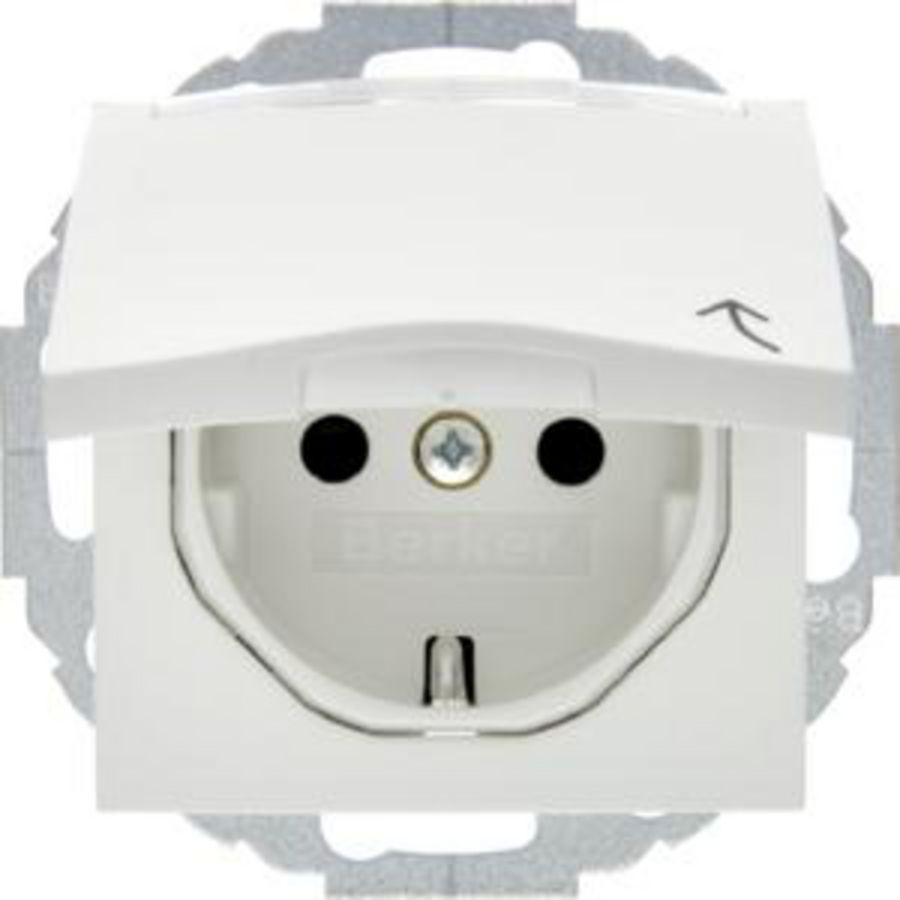 Wandcontactdoos RA aanraakv. 45° berker S.1/B.3/B.7 pw mt