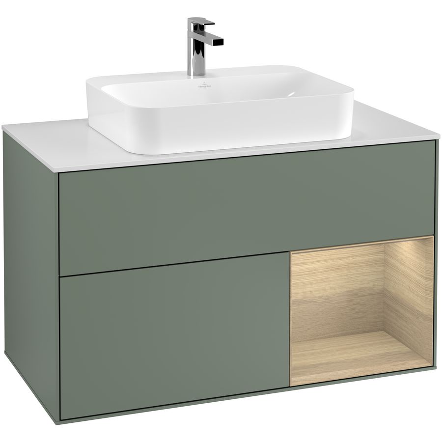 Wastafelonderkast Finion 1000x603x501mm Olive Matt Lacquer G371PCGM
