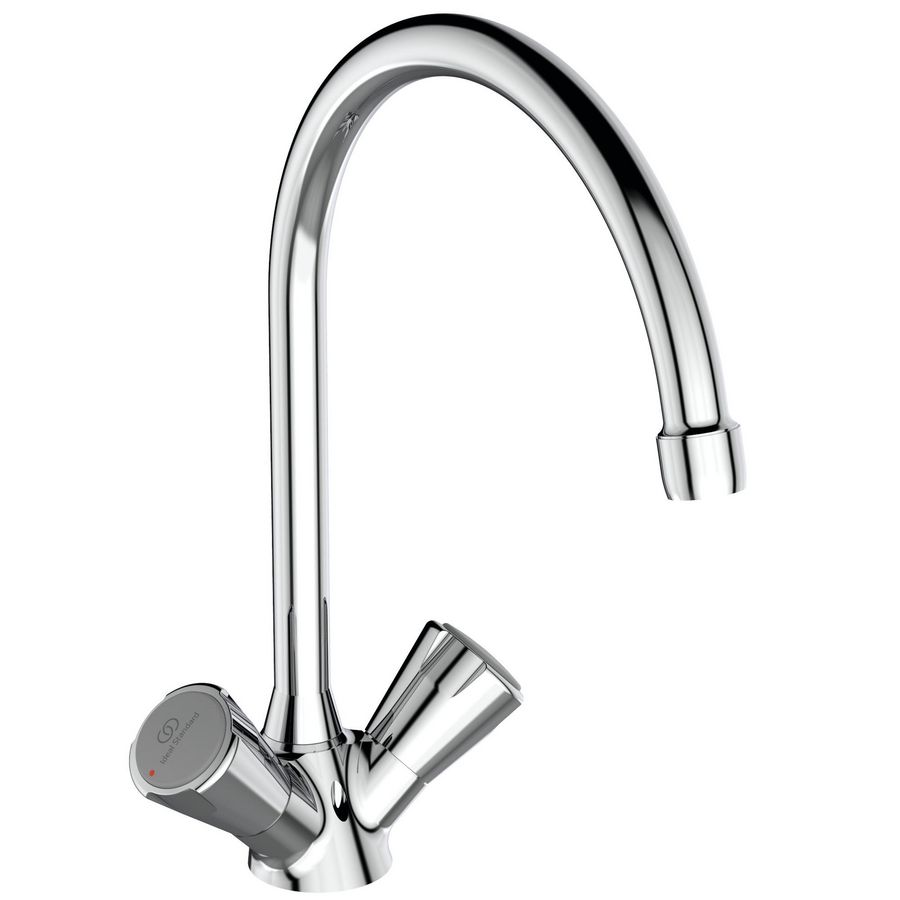 Nimbus II Messing Eco Topflex keukenkraan chroom met draaibare uitloop 200mm