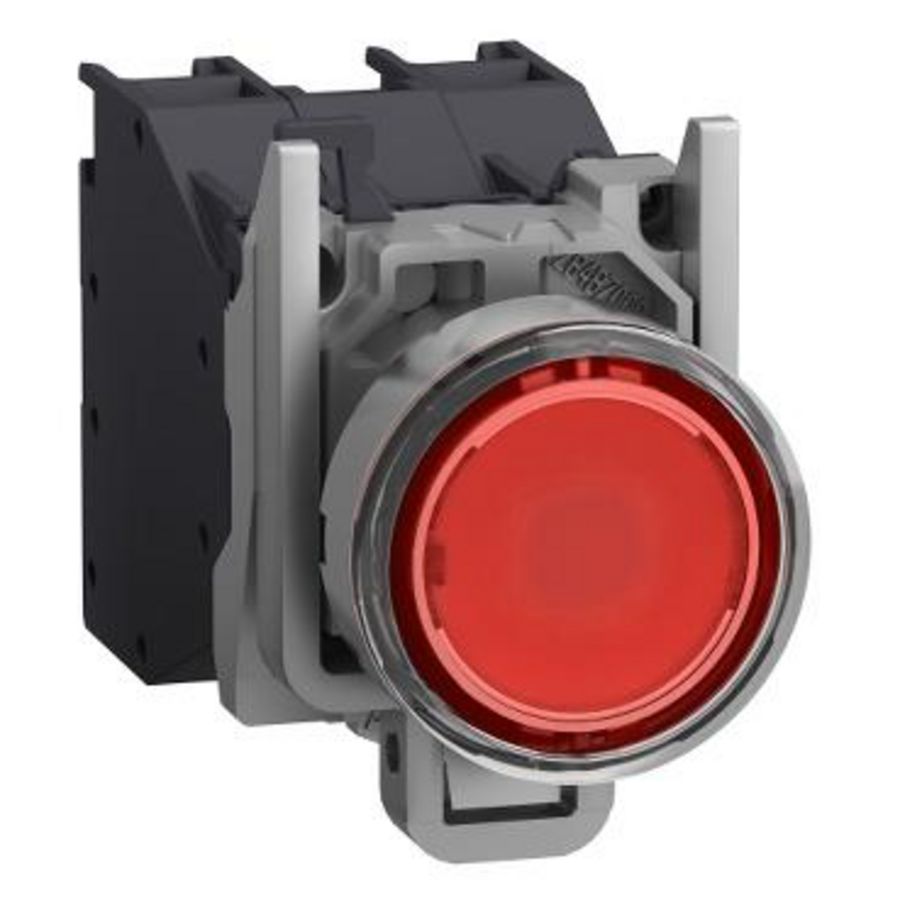 Illuminated pushbutton red boot 24 240V Explosive atmosphere