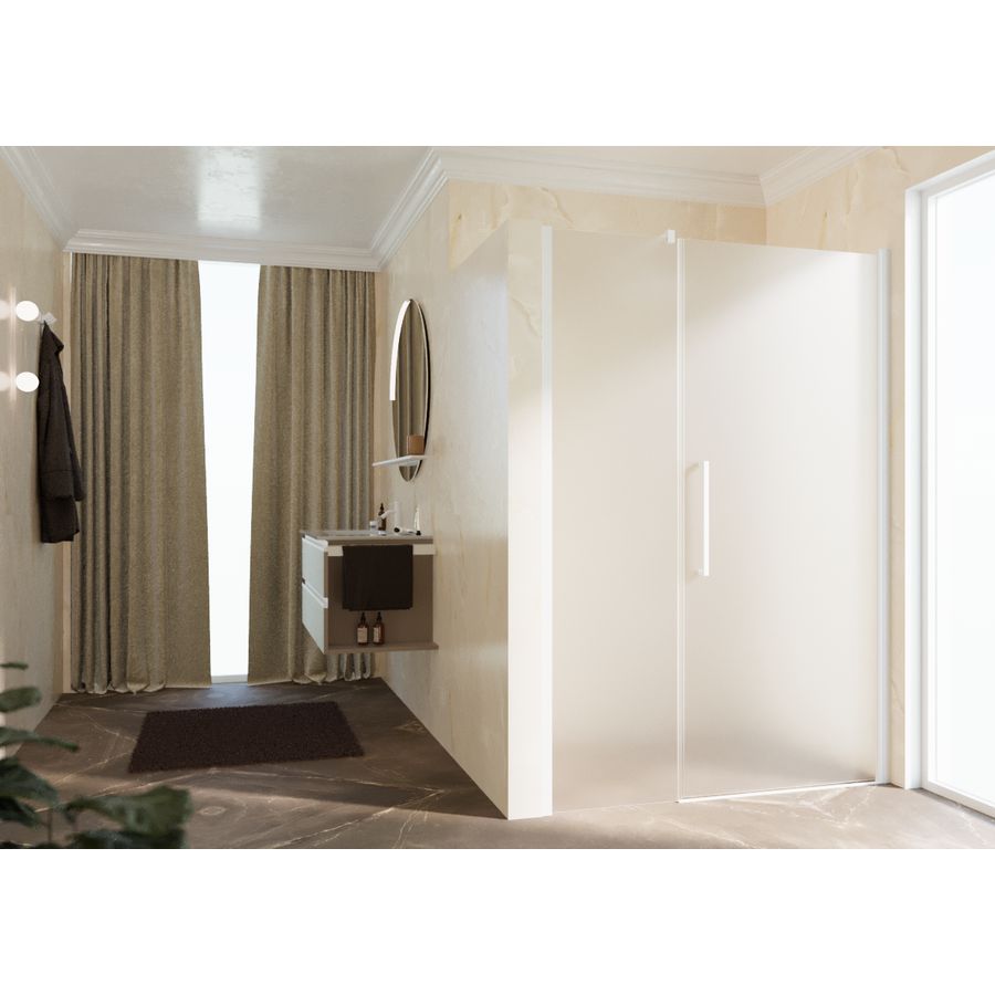 Douchedeur Young Gfl 107 Ver.107-111Cm Satin Glas Wit Mat