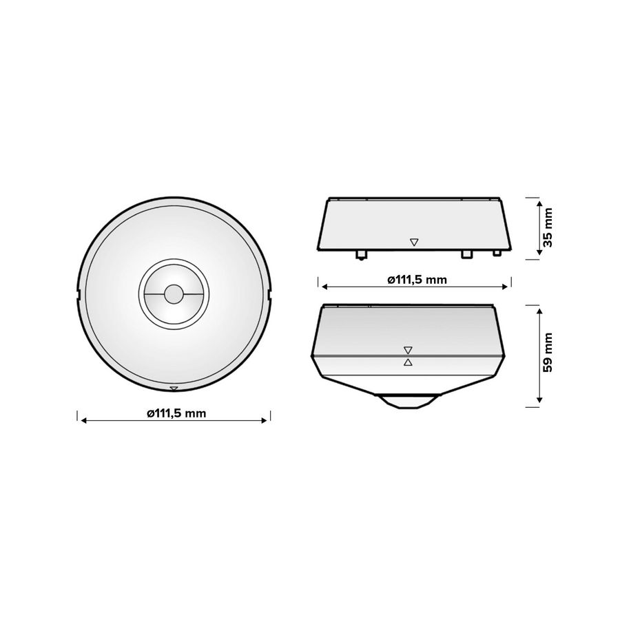 Aanwezigheiddetector universeel plafond PIR 2200W 7M 40m²