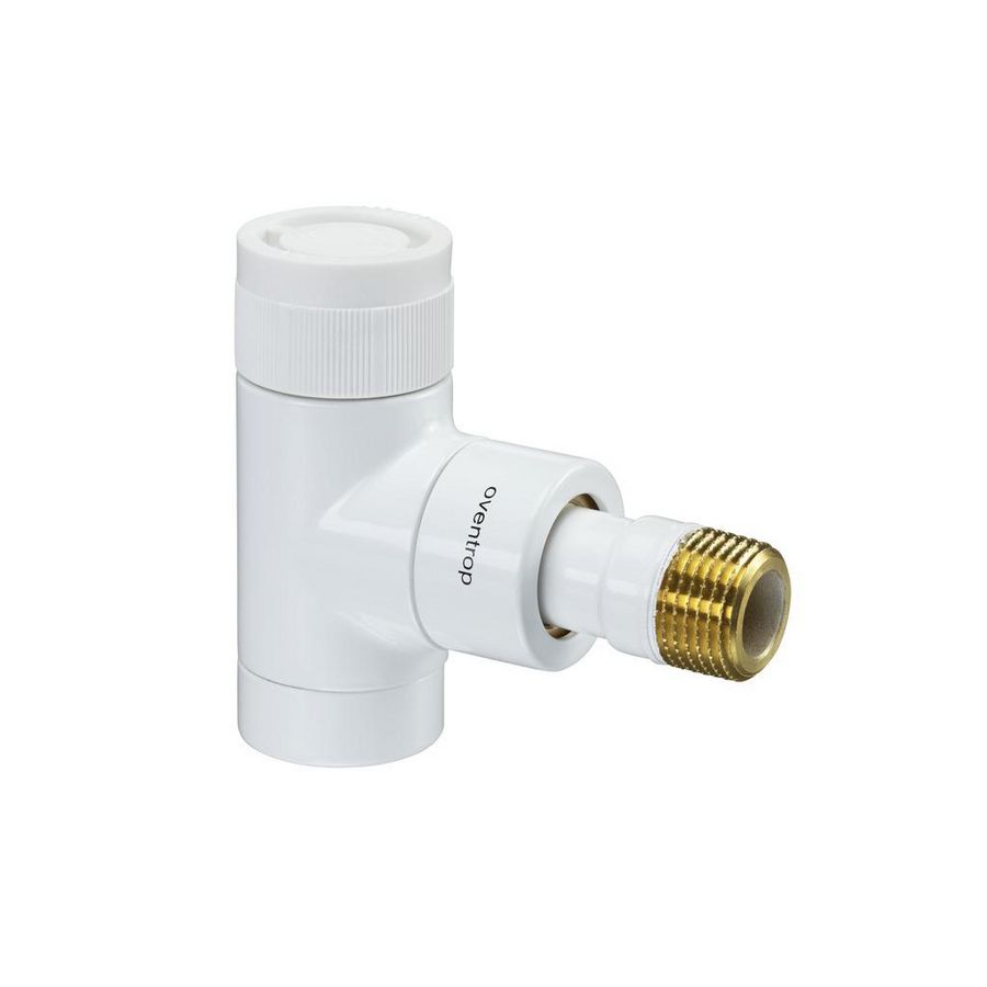 Radiatorafsluiter thermostatisch E haaks 1/2" wit
