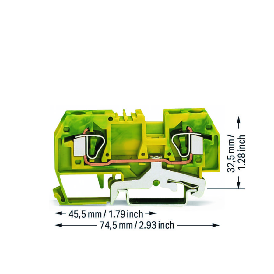 2-draads aardklem 6mm² Markering midden VVE=50