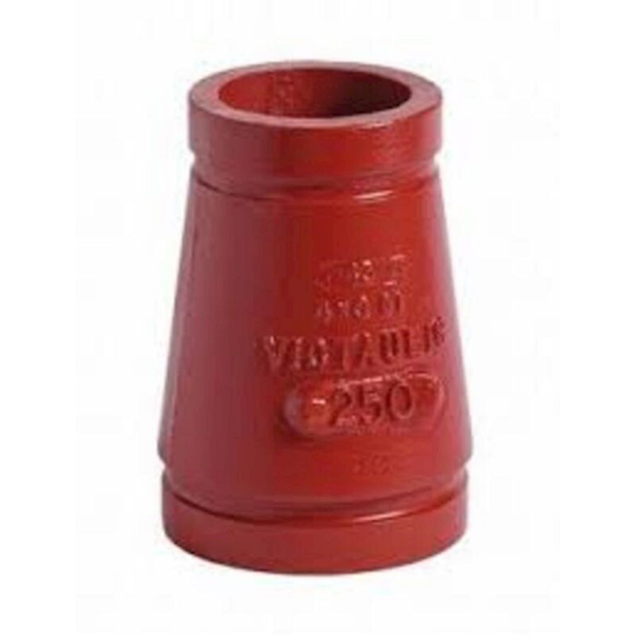 Verloopstuk conc. groef 50 rood 4x3" / 114,3x88,9mm