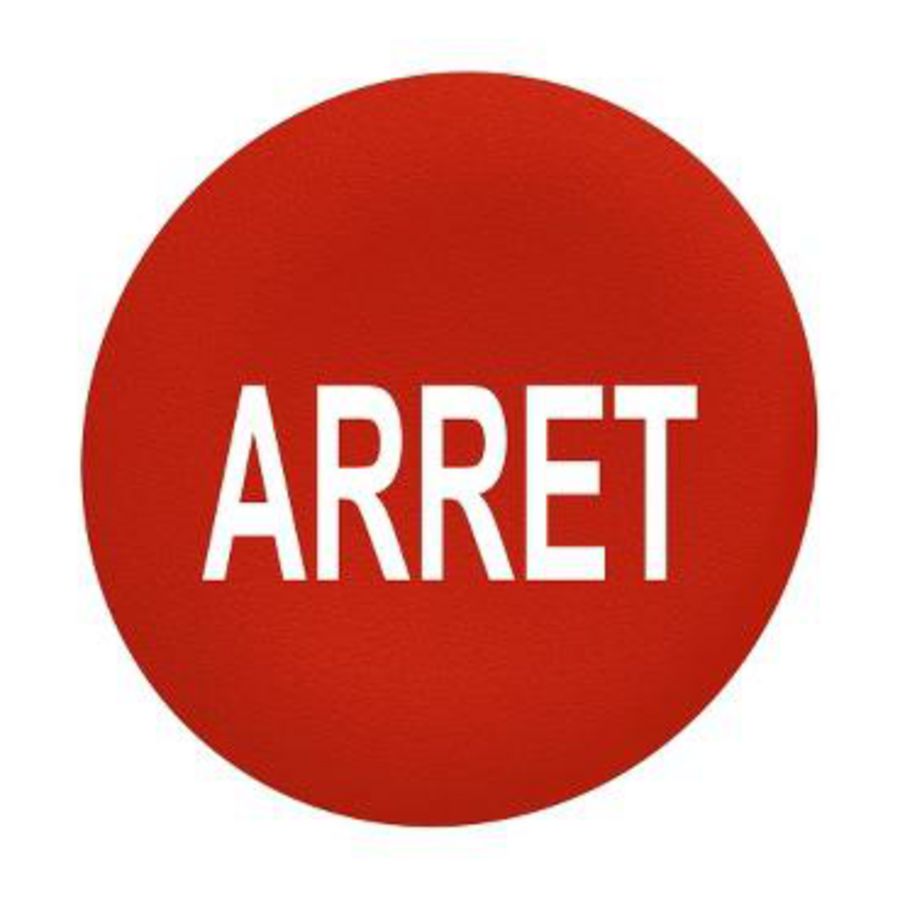Kapje voor verzonken drukknop RoodARRET" VVE=10