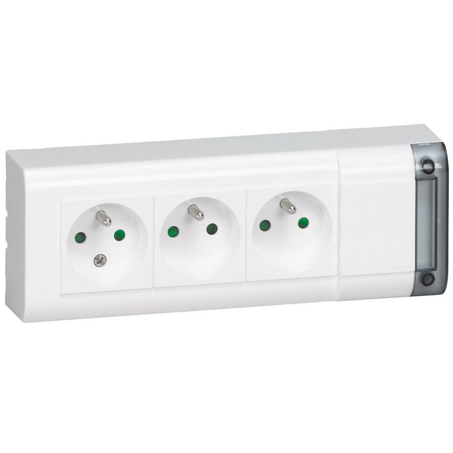 Contactdoos meervoudig zonder snoer 3x2P + PA VVE=5