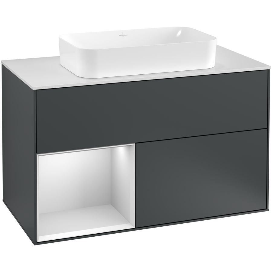 Wastafelonderkast Finion 1000x603x501mm Mid.Blue Matt Lacquer G241MTHG