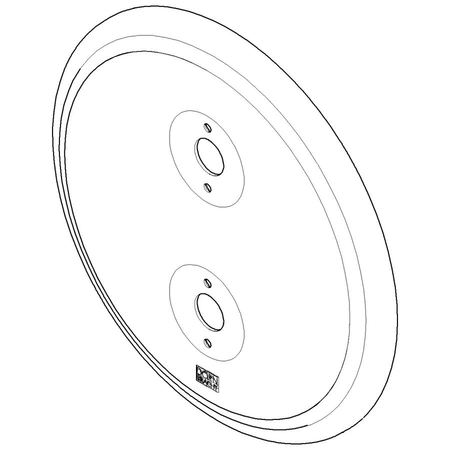 Rozet v. thermostaat 1-weg 175x11,5mm Messing gebors.