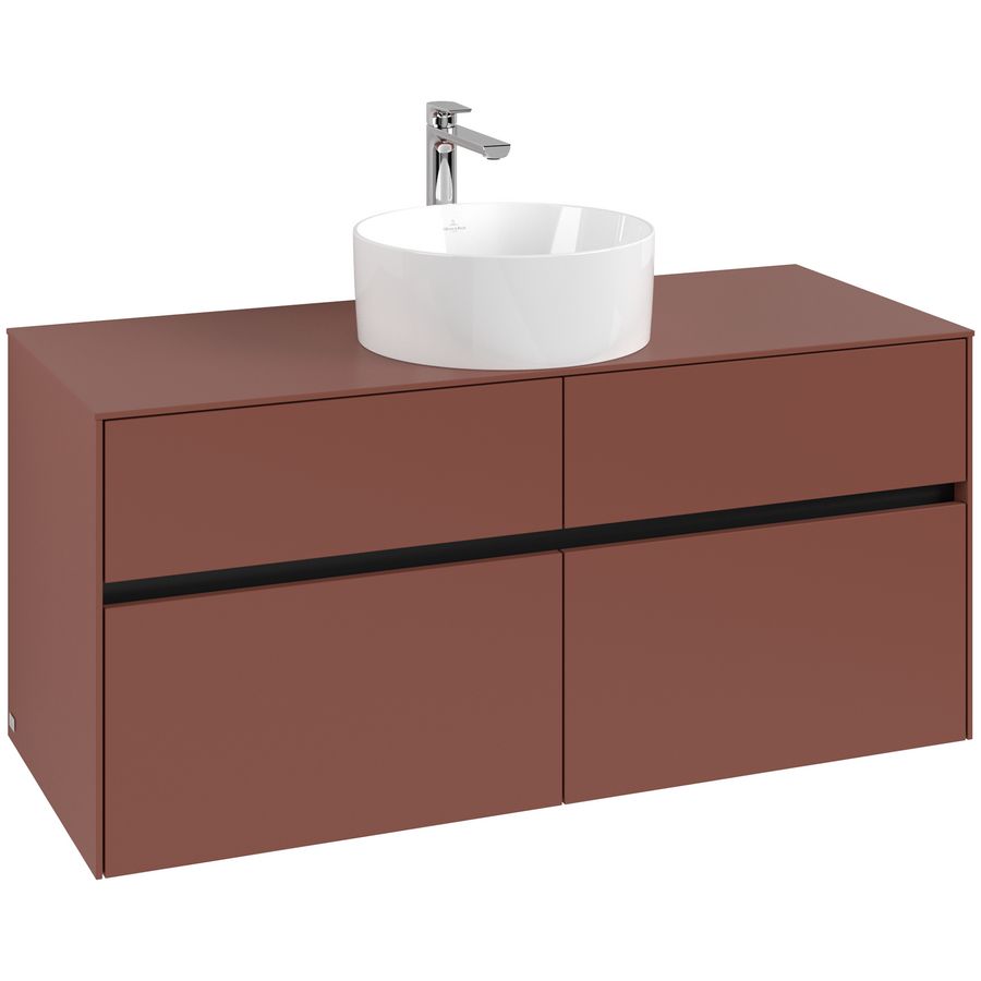 Wastafelonderkast Collaro 1200x548x500mm Wine Red C04100AH