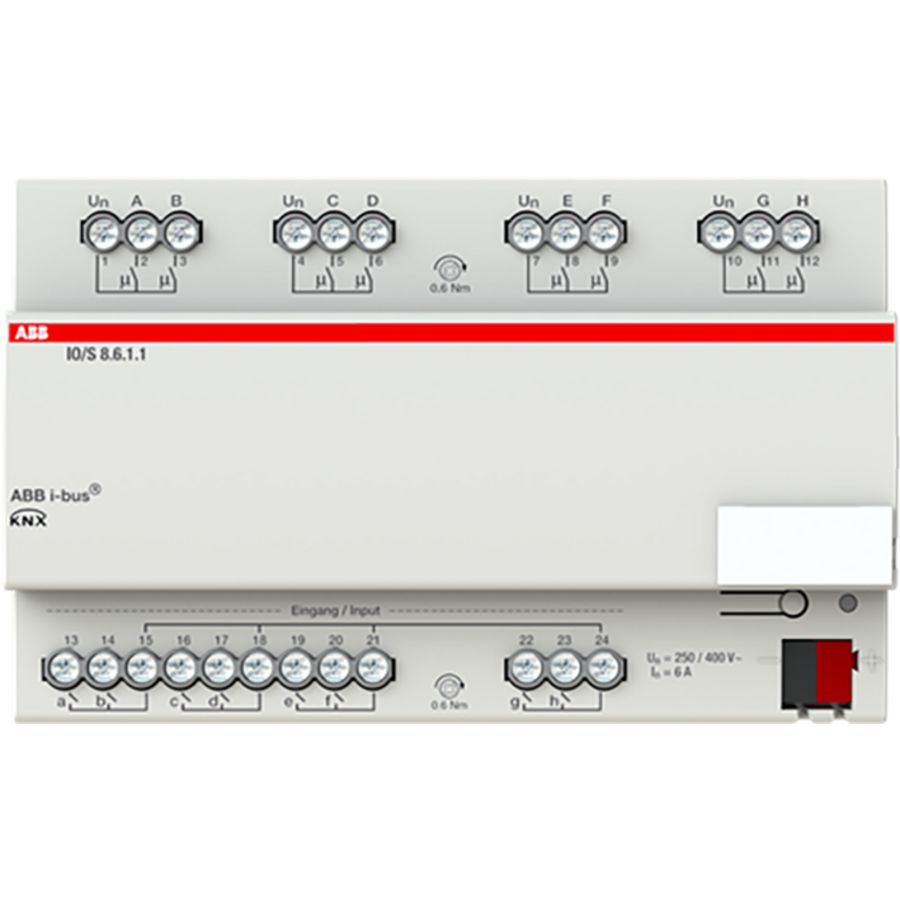 Input/Output-aktor KNX 8-voudig DIN-rail (IO/S8.6.1.1)