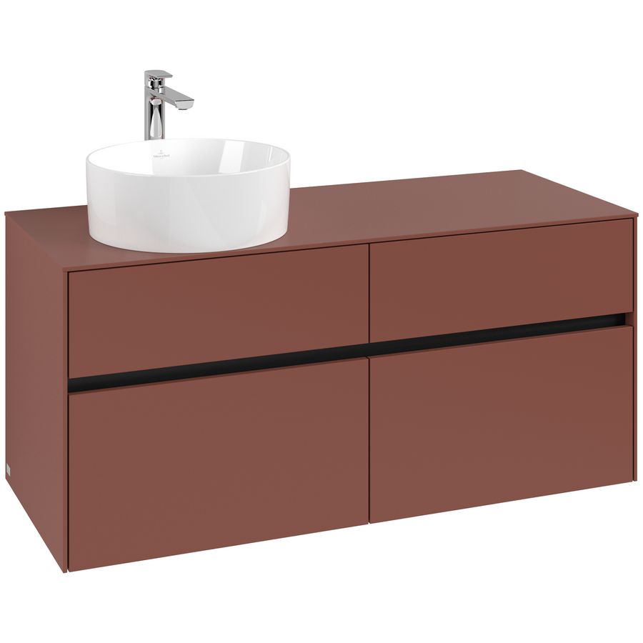 Wastafelonderkast Collaro 1200x548x500mm Wine Red C04200AH