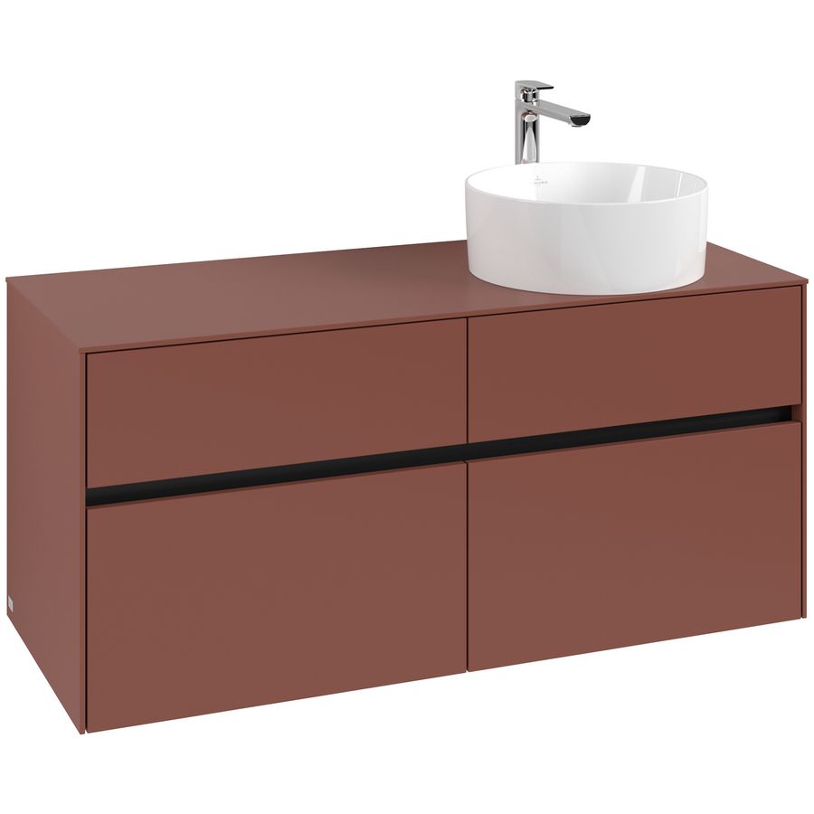 Wastafelonderkast Collaro 1200x548x500mm Wine Red C043B0AH