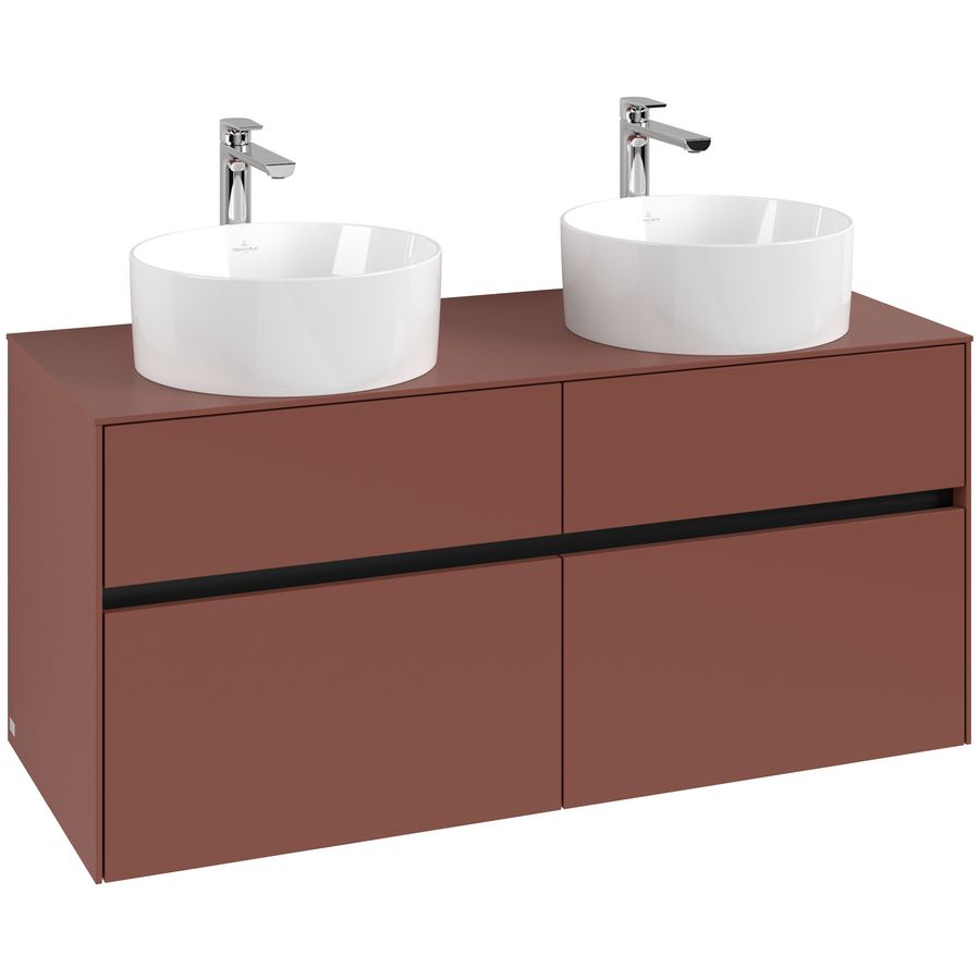 Wastafelonderkast Collaro 1200x548x500mm Wine Red C044B0AH