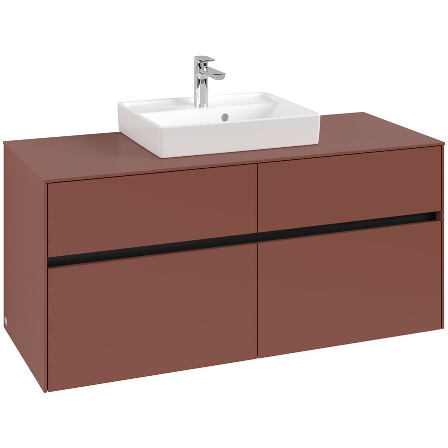 Wastafelonderkast Collaro 1200x548x500mm Wine Red C07000AH