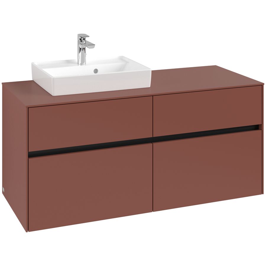 Wastafelonderkast Collaro 1200x548x500mm Wine Red C071B0AH