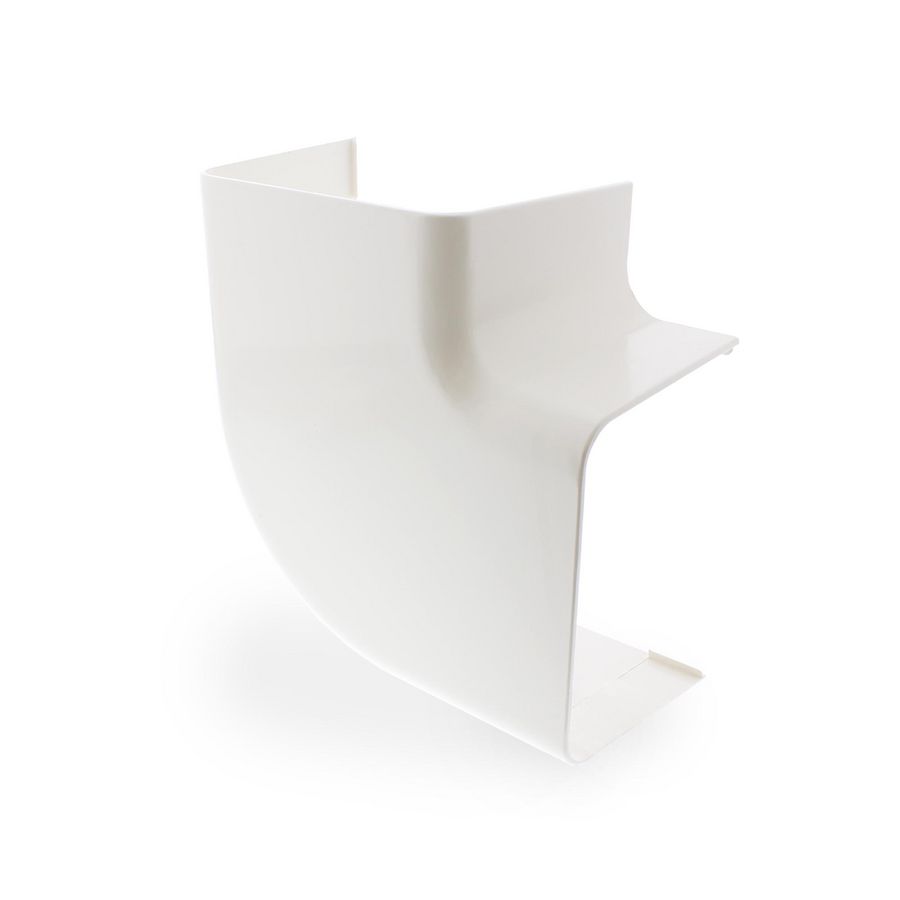 Platte bocht 90° 140x90mm wit PVC RAL9001